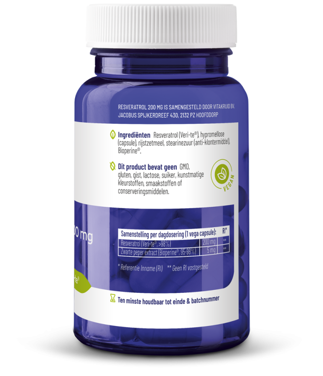 Resveratrol 200 mg met Bioperine®