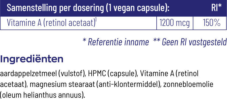 Vitamine A 4000 IE Vegan