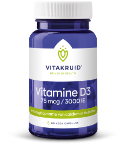 Vitamine D3 75 mcg - hooggedoseerd D supplement van Vitakruid