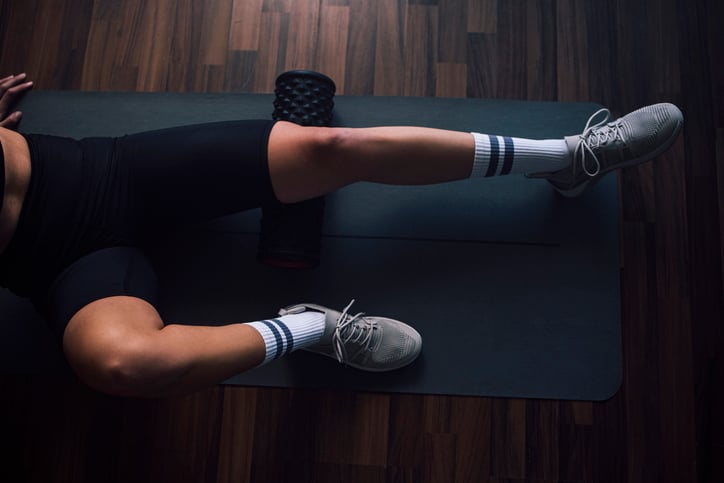 Hamstrings warm worden met roller