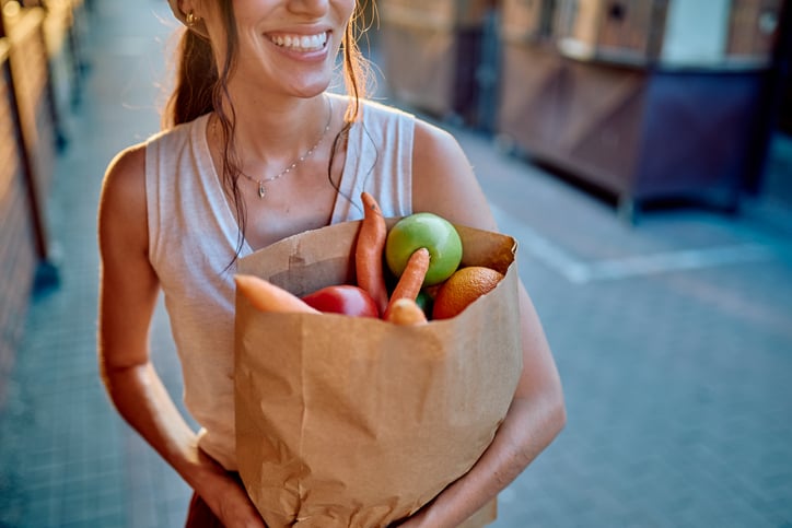 Pectinerijke voeding in een boodschappenzak